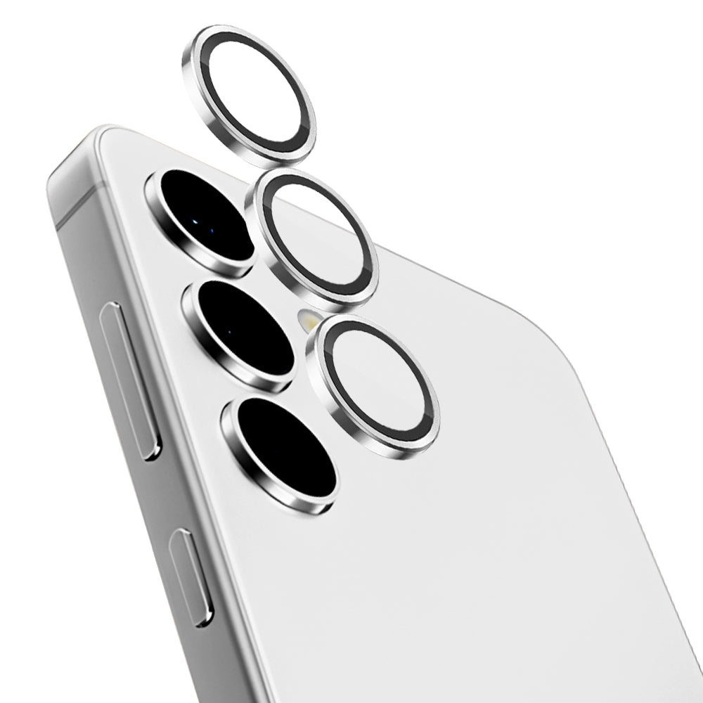 NORTHJO 1 Set For Samsung Galaxy S24 Camera Lens Film CD Vein Metal Ring + Tempered Glass Lens Film
