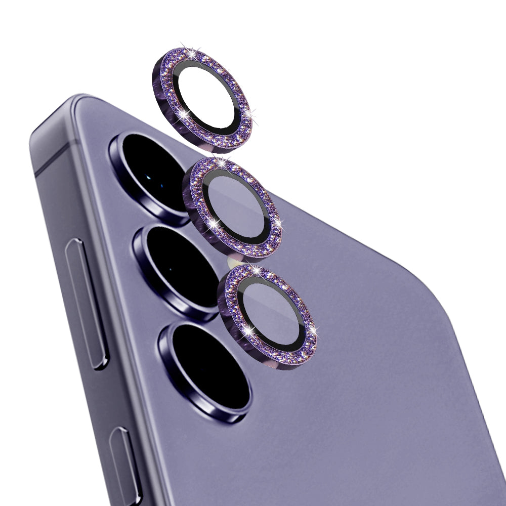 NORTHJO For Samsung Galaxy S24+ 1 Set Camera Lens Protector Glitter Metal Ring Ultra Clear Lens Film