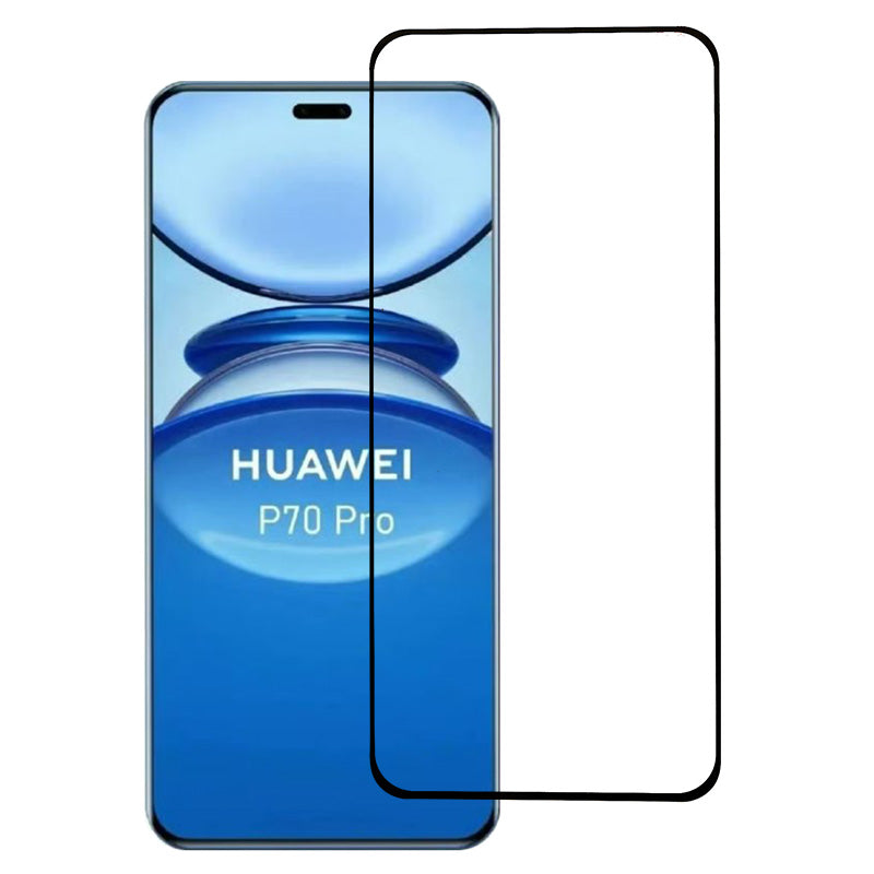 For Huawei Pura 70 Pro / Pura 70 Pro+ Clear Tempered Glass Screen Protector Black Edge Silk Printing Screen Film, Fingerprint Unlock