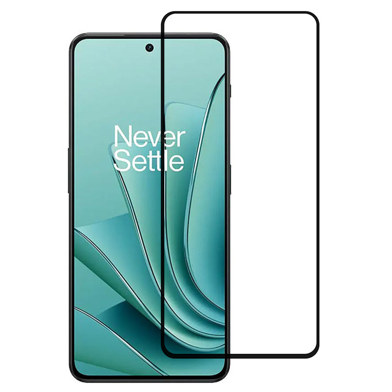 For OnePlus Ace 2V / Ace 3V 5G Silk Printing Tempered Glass Screen Protector Black Edge Clear Screen Film, Fingerprint Unlock