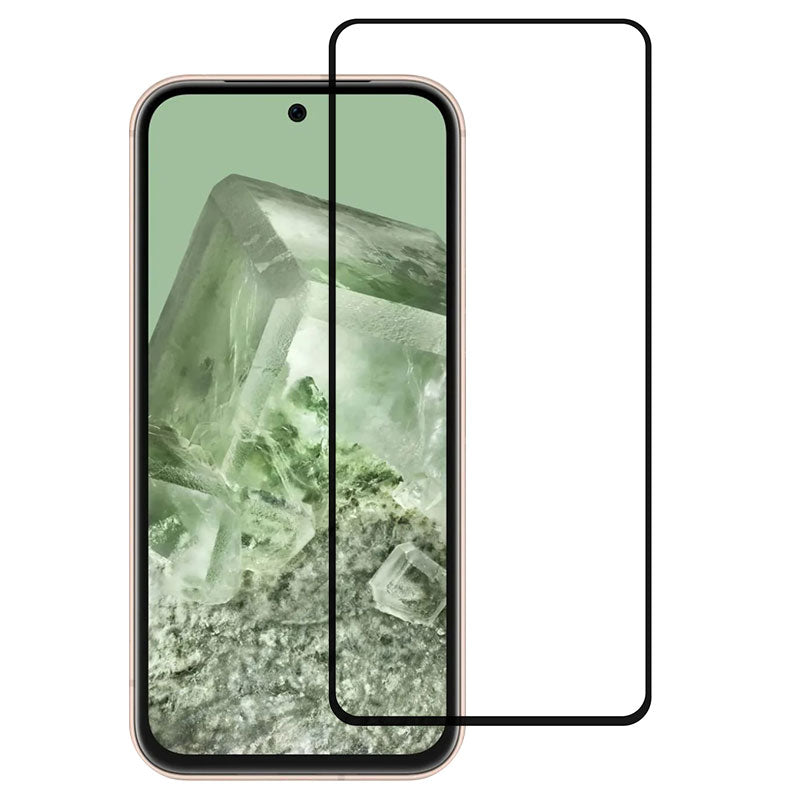 For Google Pixel 8a Tempered Glass Film Black Edge Silk Printing Full Glue Screen Protector