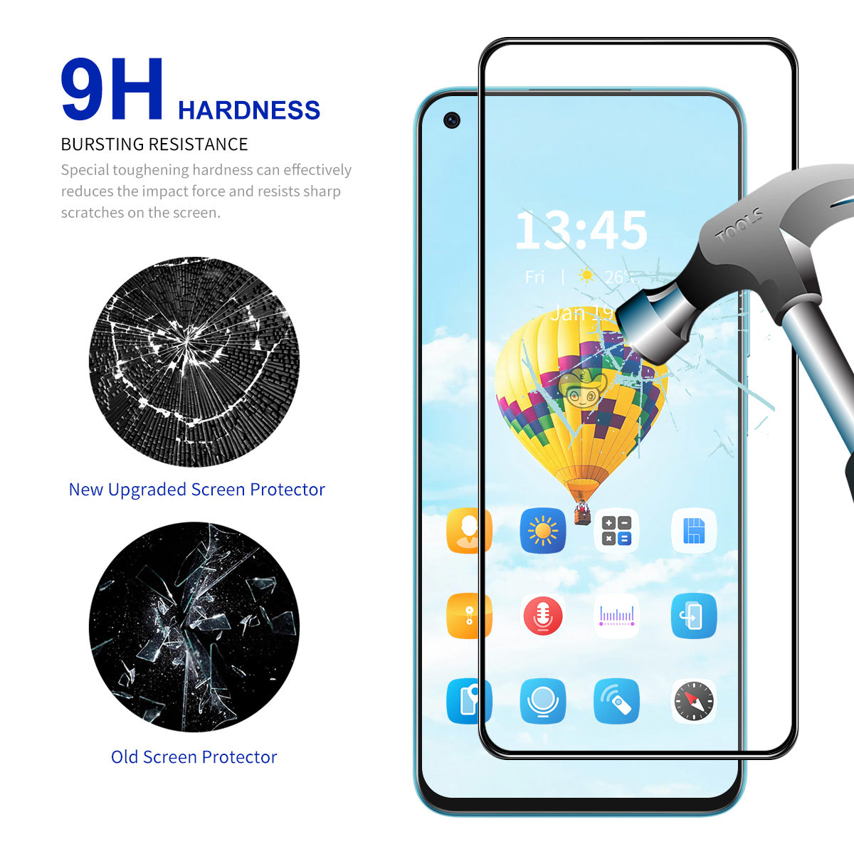 ENKAY HAT PRINCE 2Pcs for OnePlus Nord 2T 5G Anti-explosion Screen Protector 2.5D Arc Edge Silk Printing Film