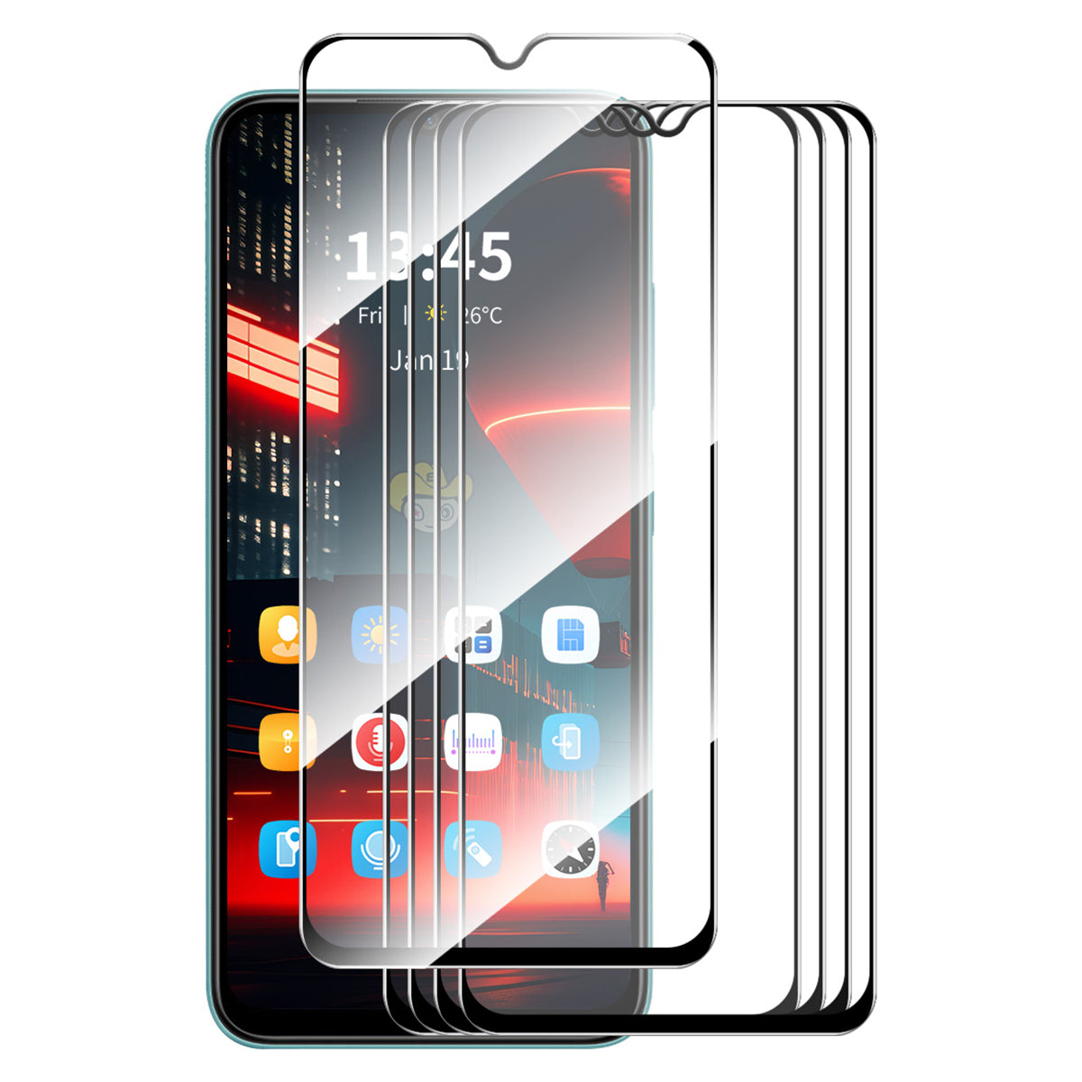 ENKAY HAT PRINCE 5Pcs for ZTE Blade A52 Screen Protector Full Screen Full Glue High Aluminium-silicon Glass Film