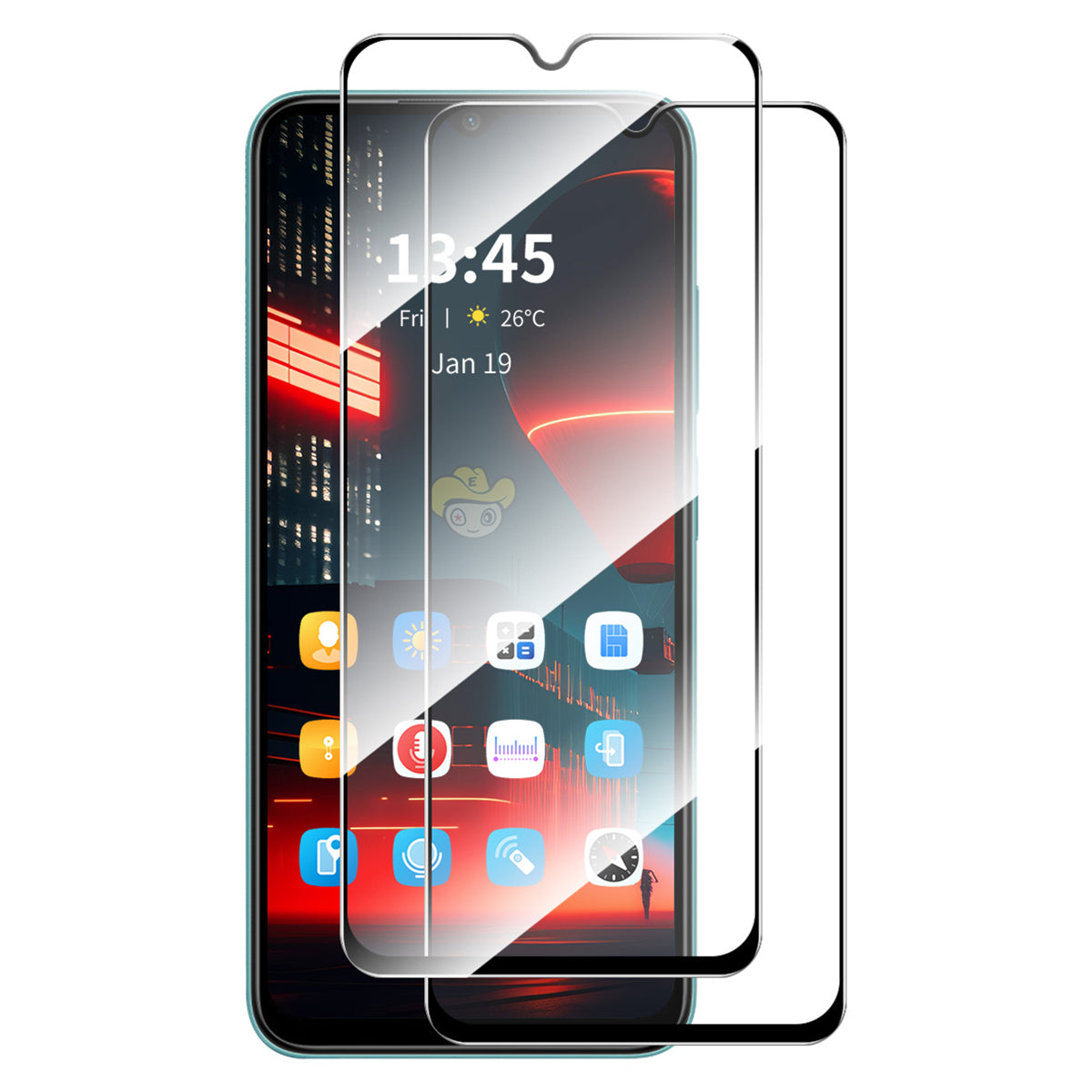 ENKAY HAT PRINCE 2Pcs for ZTE Blade A52 Silk Printing Screen Protector 2.5D Arc Edge Clear Screen Film