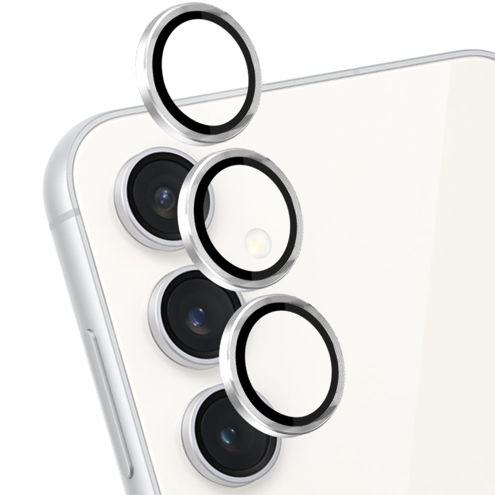 NORTHJO 1 Set For Samsung Galaxy S23 FE Camera Lens Protector Tempered Glass Rear Lens Film with CD Vein Metal Ring