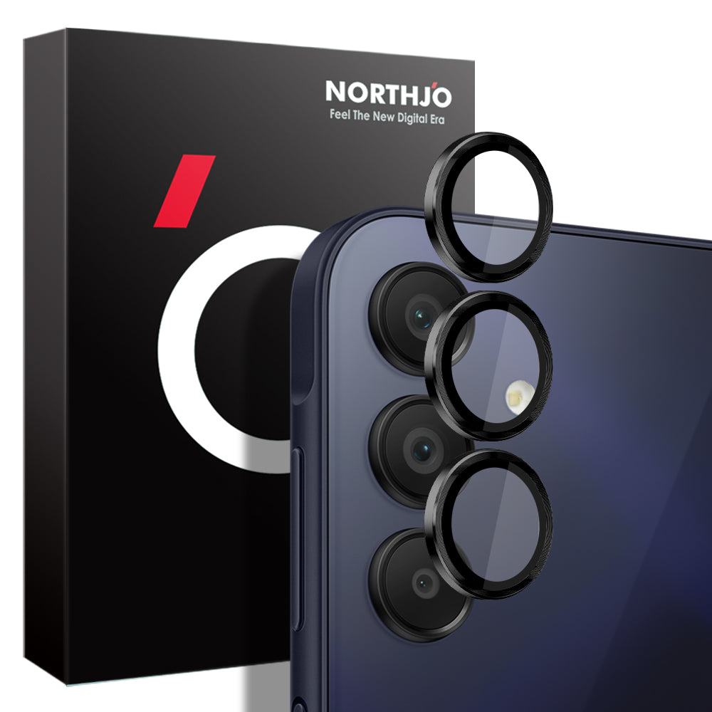 NORTHJO 1 Set For Samsung Galaxy A15 4G Camera Lens Protector Metal Frame + Tempered Glass Lens Film