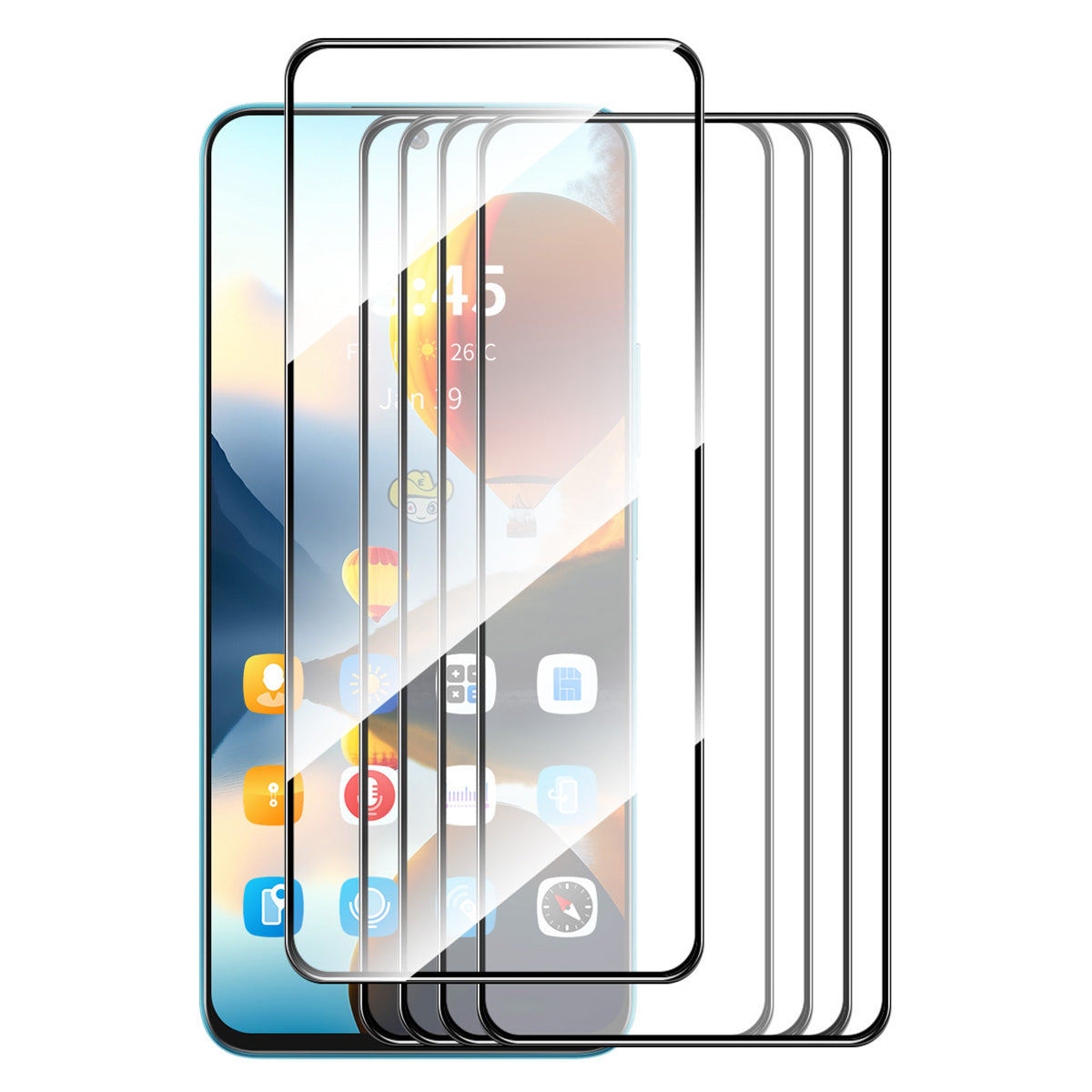 ENKAY HAT PRINCE 5Pcs for Xiaomi Poco M6 Pro 4G / Redmi Note 13 Pro 4G Screen Protector Full Glue Silk Printing Film
