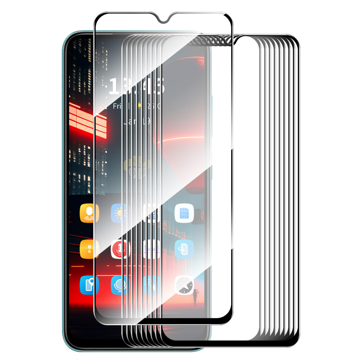 ENKAY HAT PRINCE 10Pcs for Xiaomi Poco M6 5G Screen Protector High Aluminium-silicon Glass Silk Printing Film