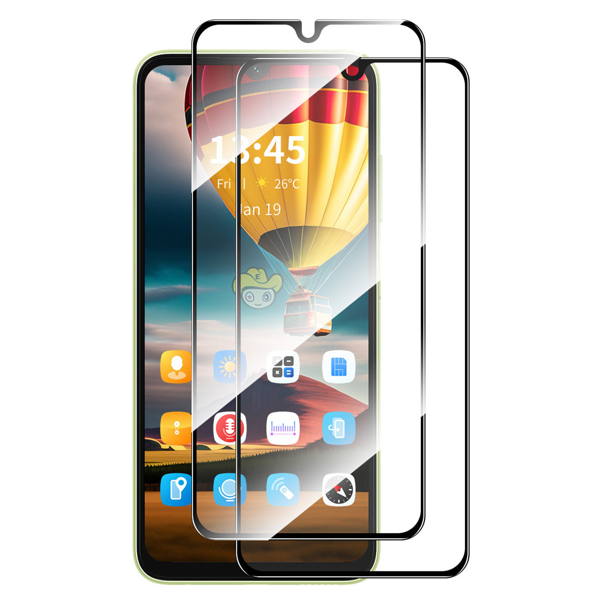 ENKAY HAT PRINCE 2Pcs for Xiaomi Redmi 13R 5G Screen Protector Full Glue Silk Printing Black Edge Film