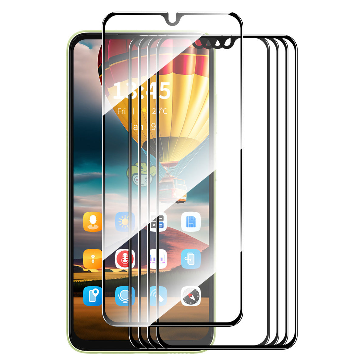 ENKAY HAT PRINCE 5Pcs for Xiaomi Redmi 13R 5G Screen Protector 9H Hardness Silk Printing Film