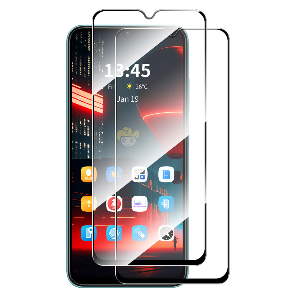 ENKAY HAT PRINCE 2Pcs for Realme C25s Full Screen Protector 9H Hardness 0.26mm 2.5D Silk Printing Film