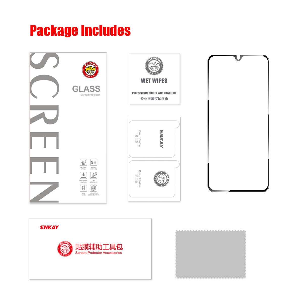 ENKAY HAT PRINCE for Realme Note 50 4G Full Screen Protector 0.26mm Ultra Clear High Aluminium-silicon Glass Film