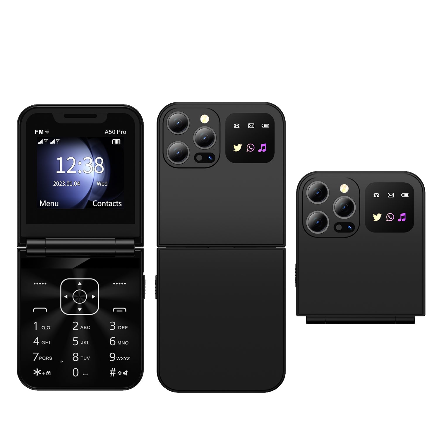 SERVO A50 Pro Dual SIM Flip 2G Bar Phone for Seniors