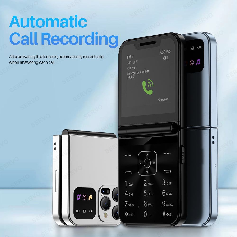 SERVO A50 Pro Dual SIM Flip 2G Bar Phone for Seniors