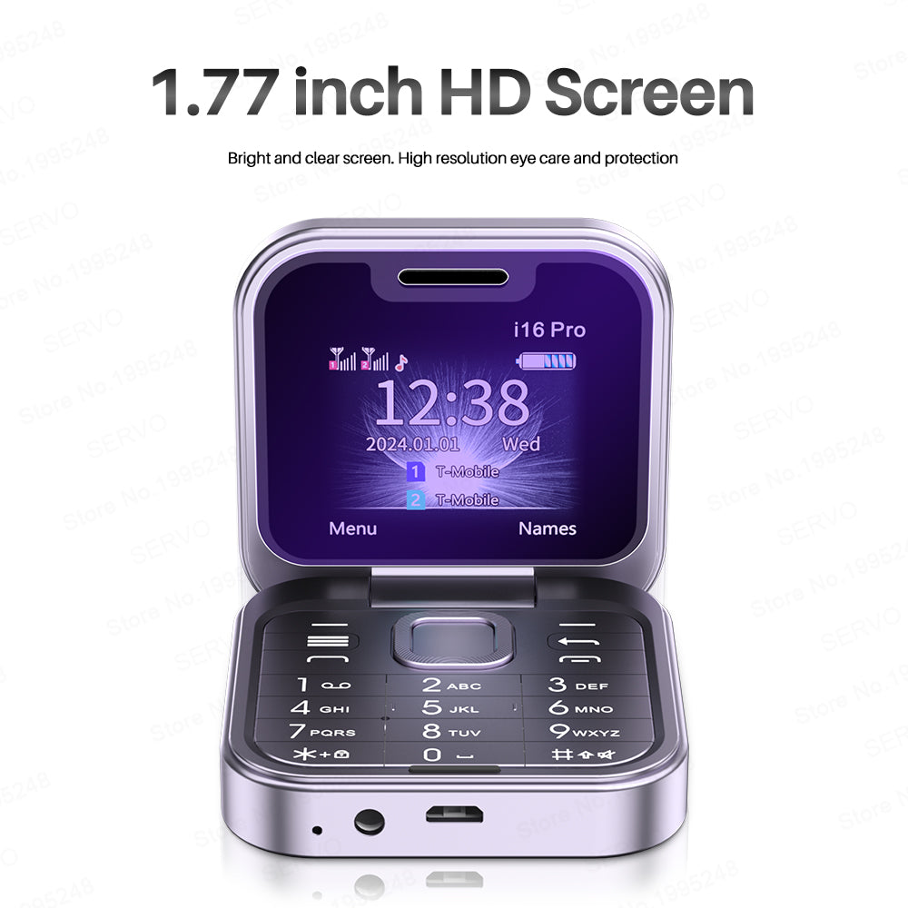 SERVO i16 Pro Dual SIM Card 2G Flip Foldable Feature Phone