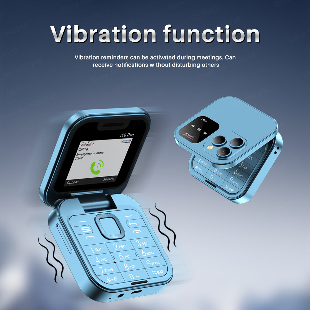 SERVO i16 Pro Dual SIM Card 2G Flip Foldable Feature Phone