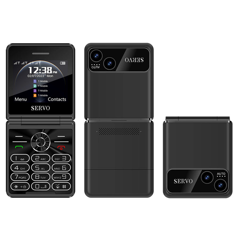 SERVO IP15 Flip Foldable 2G Phone 2.4 inch HD Screen