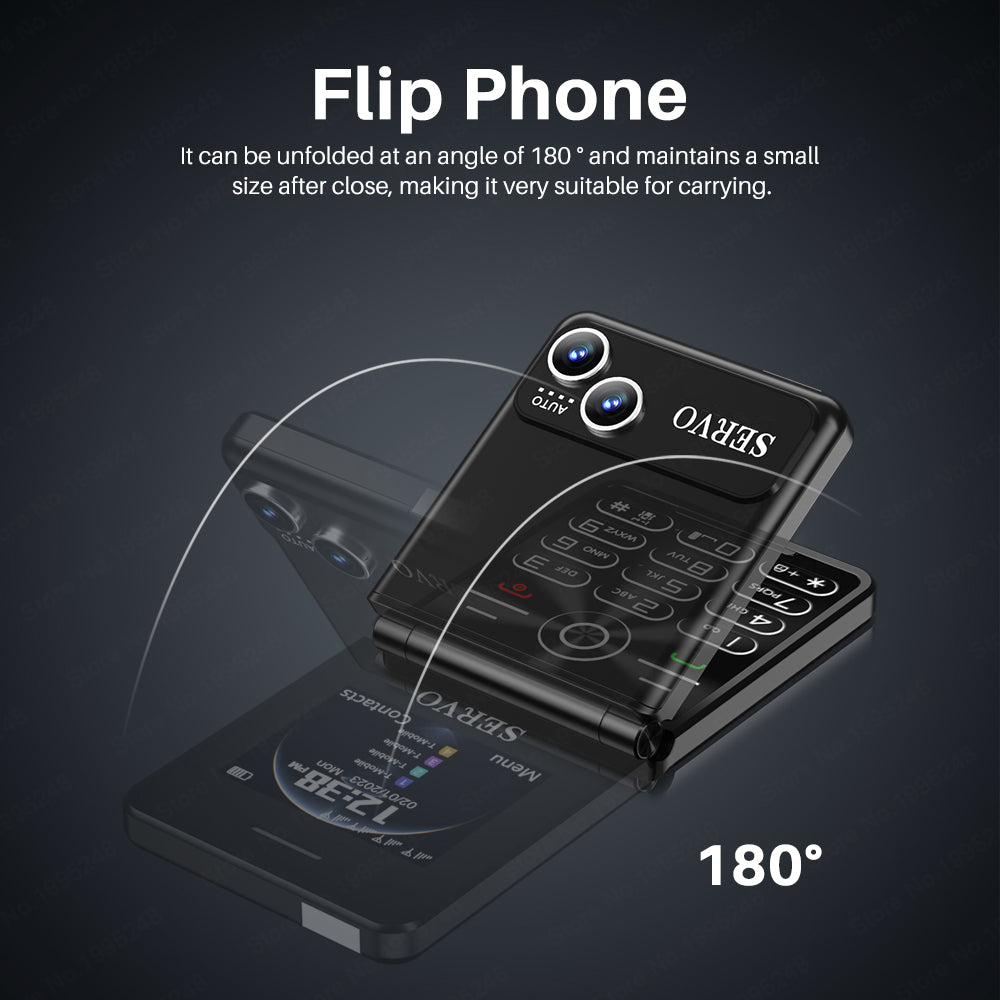 SERVO IP15 Flip Foldable 2G Phone 2.4 inch HD Screen