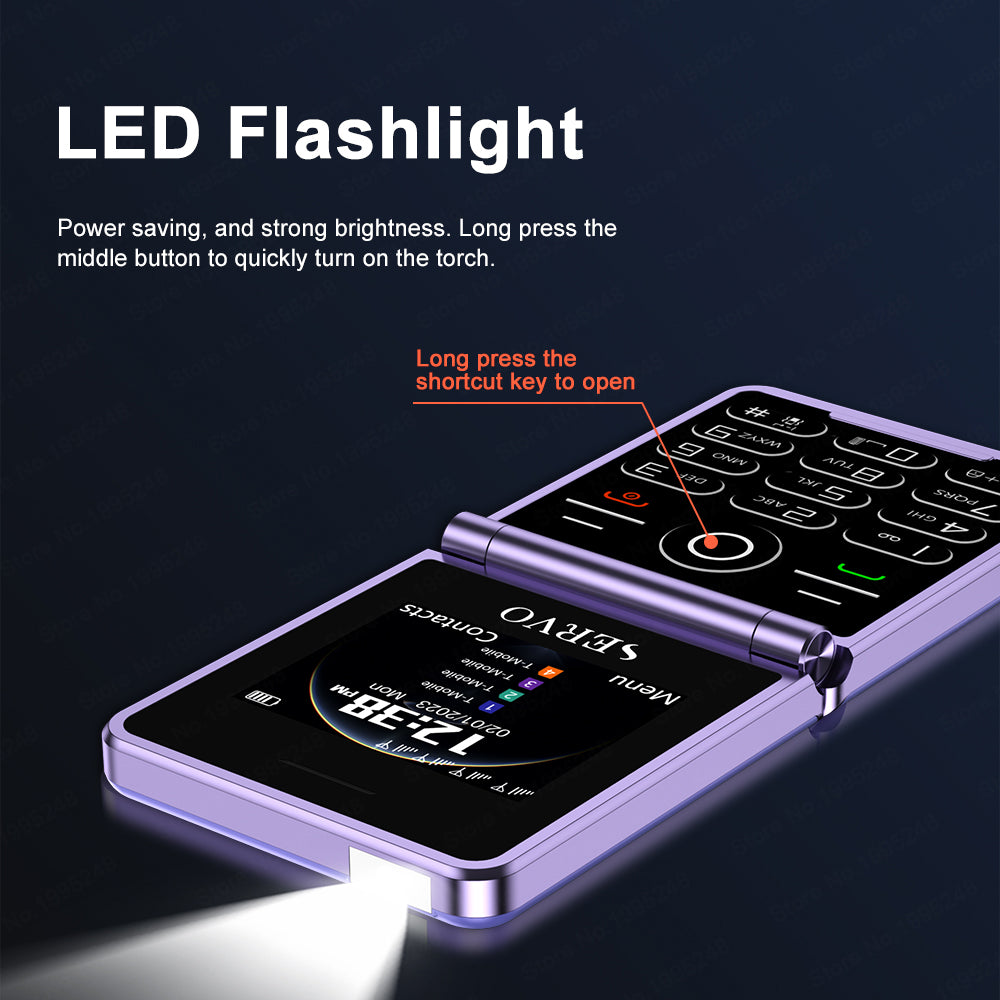SERVO IP15 Flip Foldable 2G Phone 2.4 inch HD Screen