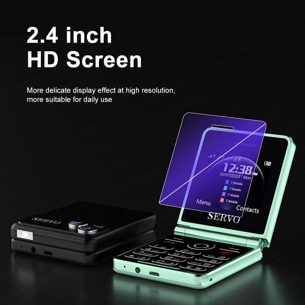 SERVO IP15 Flip Foldable 2G Phone 2.4 inch HD Screen
