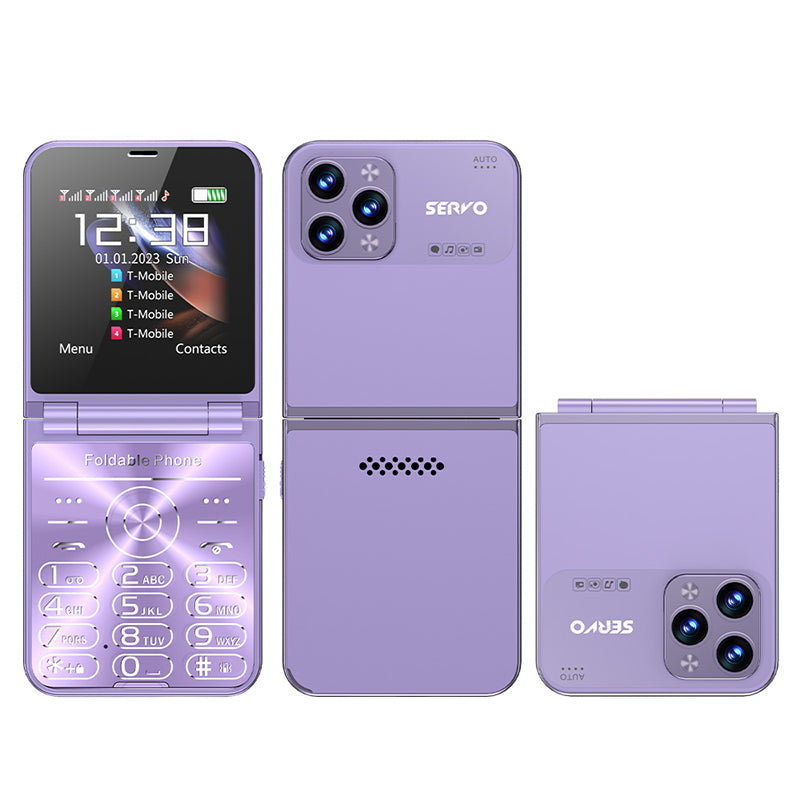 SERVO Flilo7 Quad SIM Flip Foldable 2G Phone for Elderly