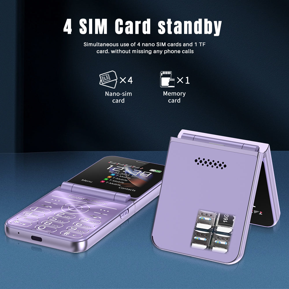 SERVO Flilo7 Quad SIM Flip Foldable 2G Phone for Elderly
