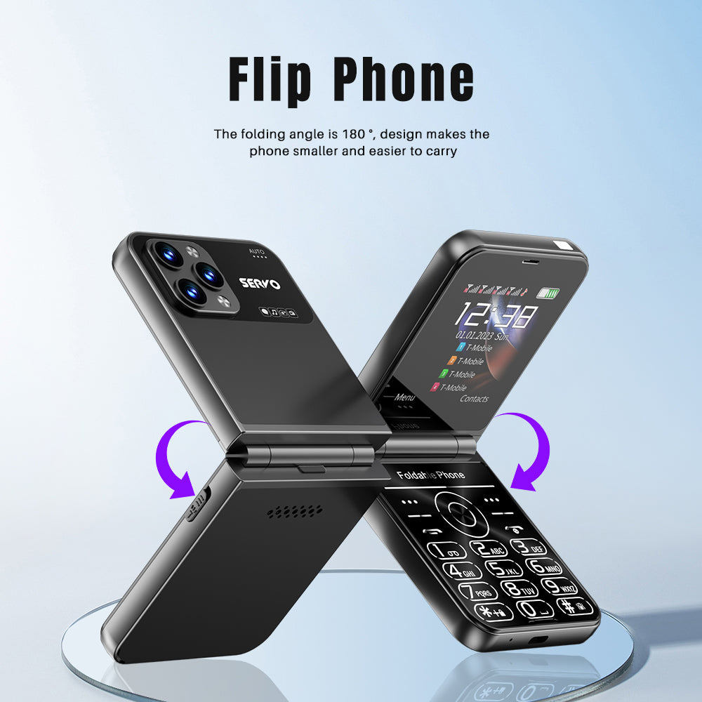 SERVO Flilo7 Quad SIM Flip Foldable 2G Phone for Elderly