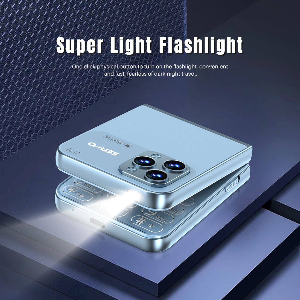 SERVO Flilo7 Quad SIM Flip Foldable 2G Phone for Elderly