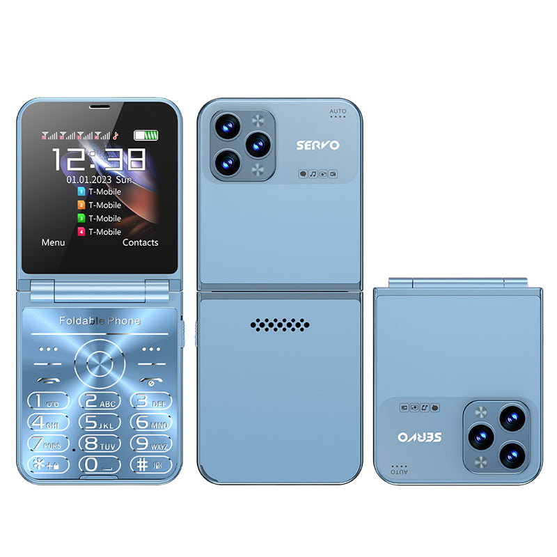 SERVO Flilo7 Quad SIM Flip Foldable 2G Phone for Elderly