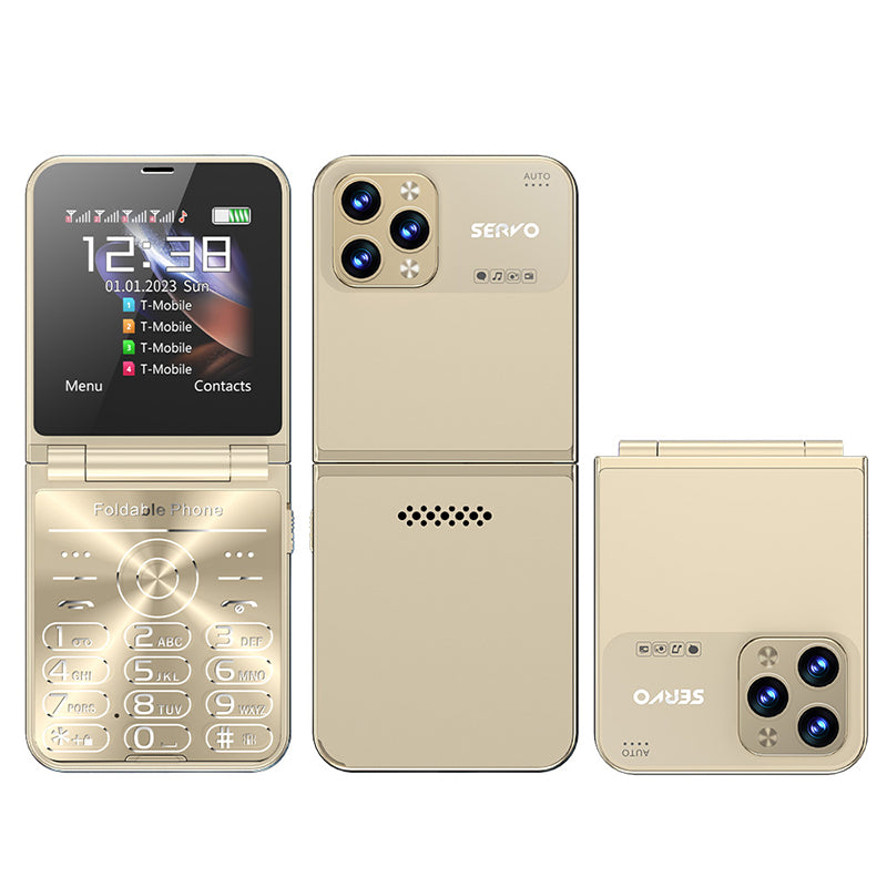 SERVO Flilo7 Quad SIM Flip Foldable 2G Phone for Elderly