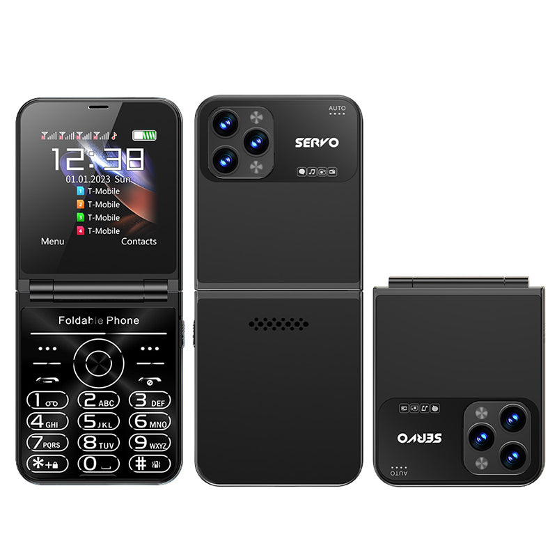 SERVO Flilo7 Quad SIM Flip Foldable 2G Phone for Elderly