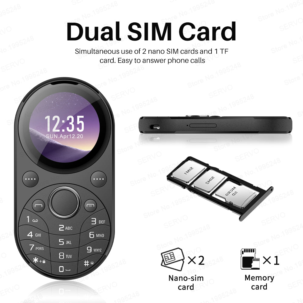 SERVO i15 Mini Dual SIM Miniature Circular 2G Feature Phone