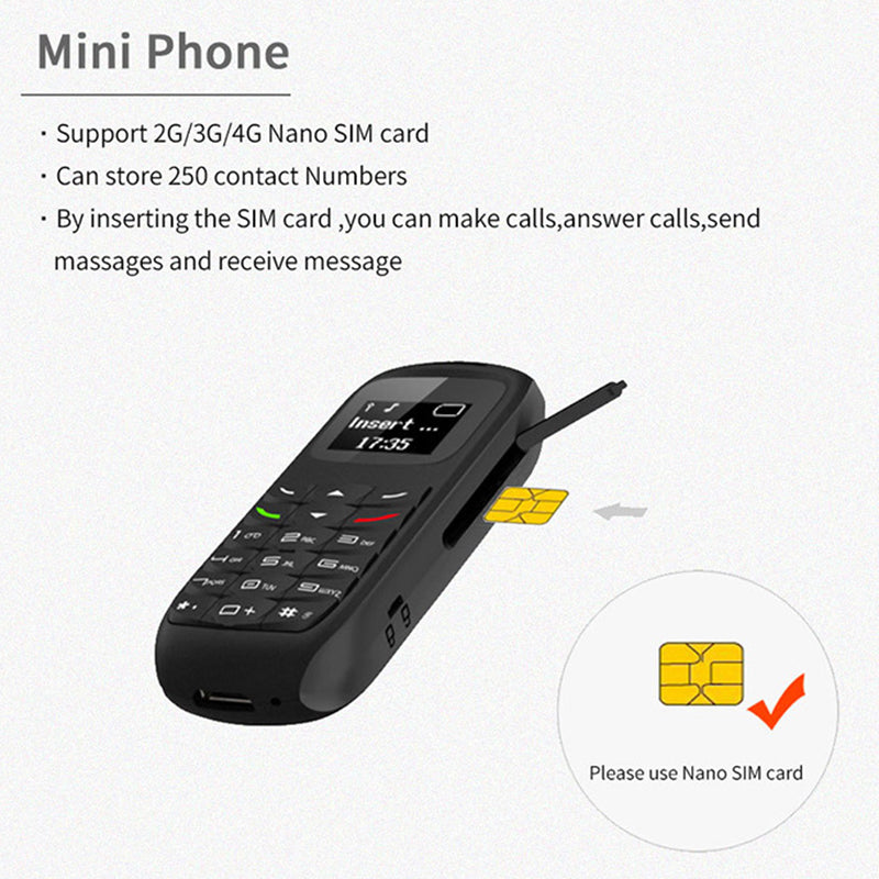 BM70 Dual SIM 0.66-inch Mini Bar Phone 2G GSM Mobile Phone