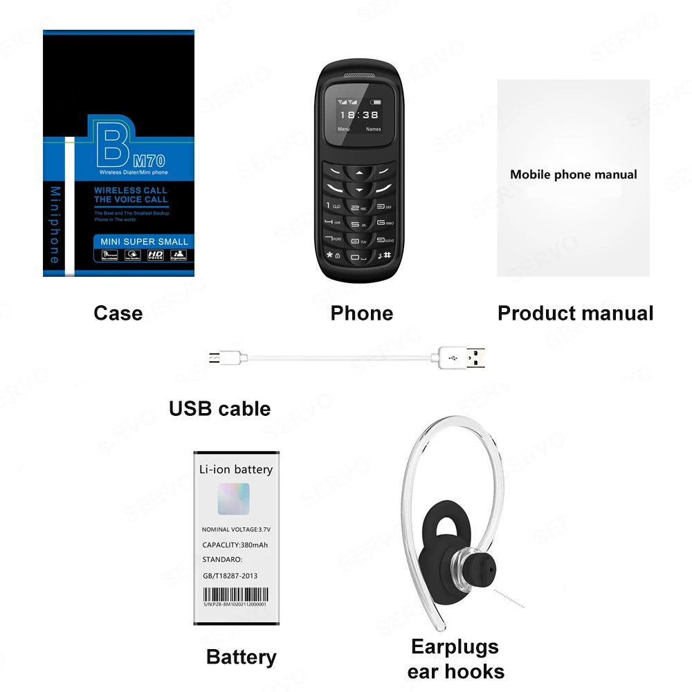 BM70 Dual SIM 0.66-inch Mini Bar Phone 2G GSM Mobile Phone