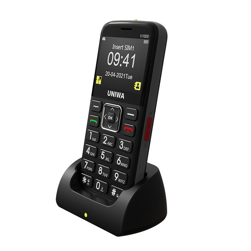 UNIWA V1000 4G Cellphone 2.31-inch 0.3MP Camera Big Button Bar Phone, EU Version