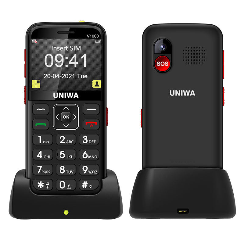 UNIWA V1000 4G Cellphone 2.31-inch 0.3MP Camera Big Button Bar Phone, EU Version