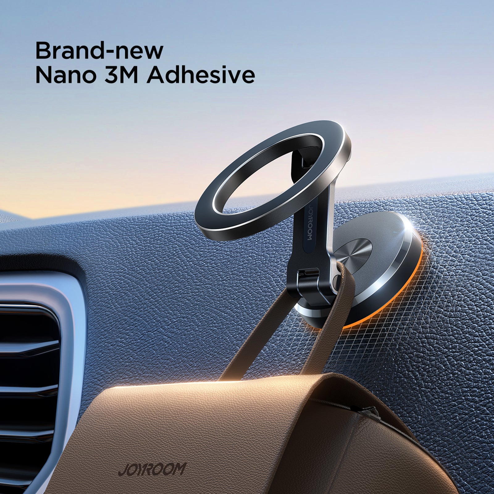 JOYROOM JR-ZS403 Metal Car Dashboard Magnetic Phone Holder Foldable Bracket for iPhone 16 / 16 Ultra / 16 Pro / 16 Pro Max