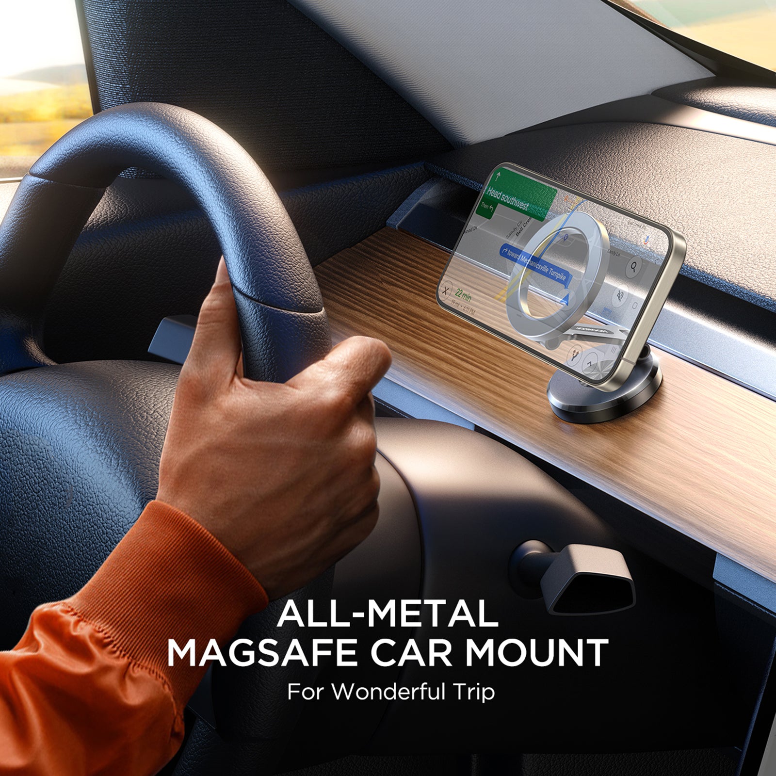 JOYROOM JR-ZS403 Metal Car Dashboard Magnetic Phone Holder Foldable Bracket for iPhone 16 / 16 Ultra / 16 Pro / 16 Pro Max