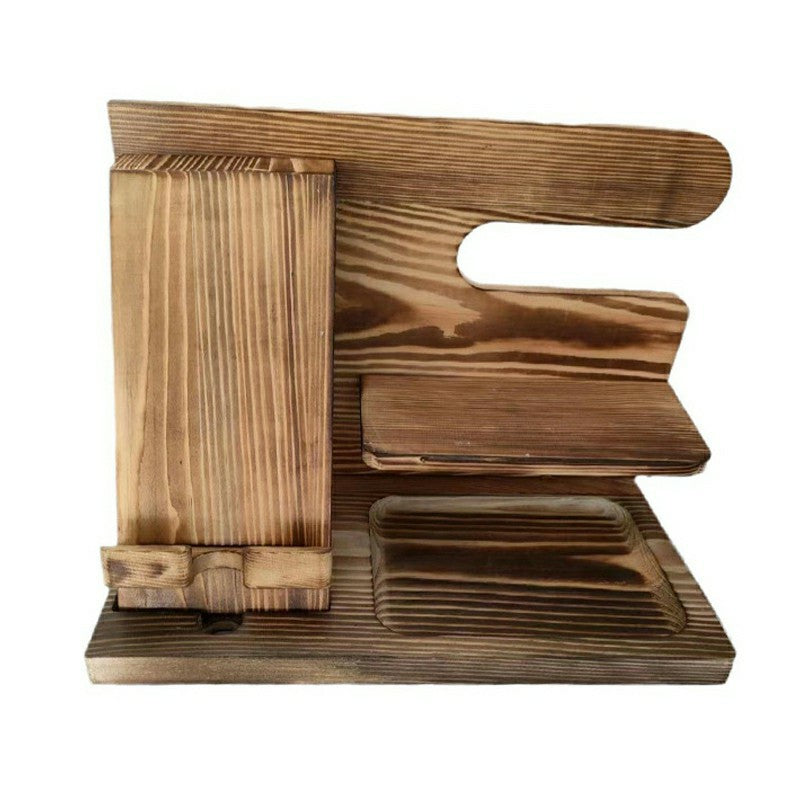 23335 Office Home Desktop Wooden Phone Charging Stand Glasses Watch Sundries Storage Rack