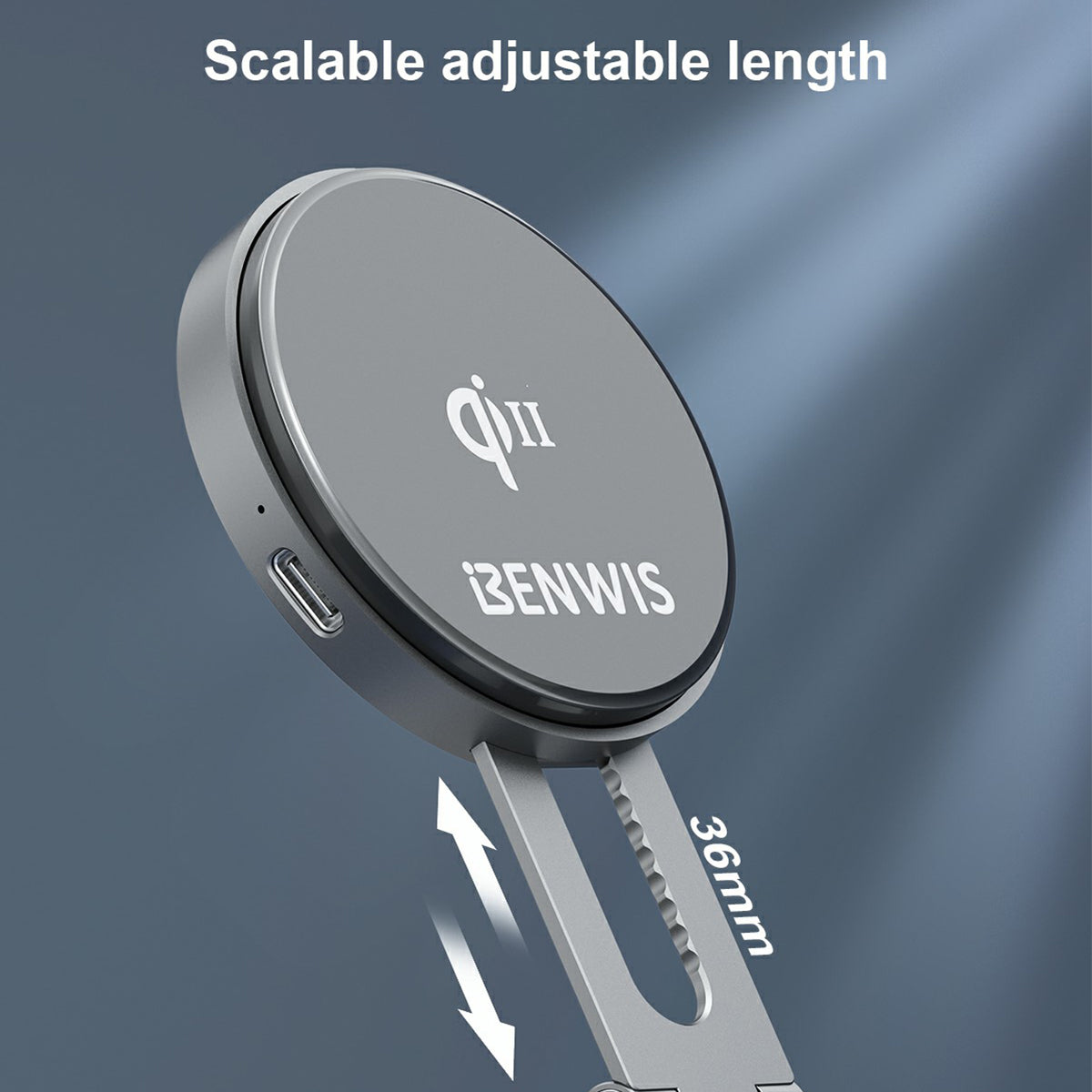 BENWIS PA-MCM-1-GY 15W Magnetic Wireless Charger Foldable Charging Stand Phone Charger
