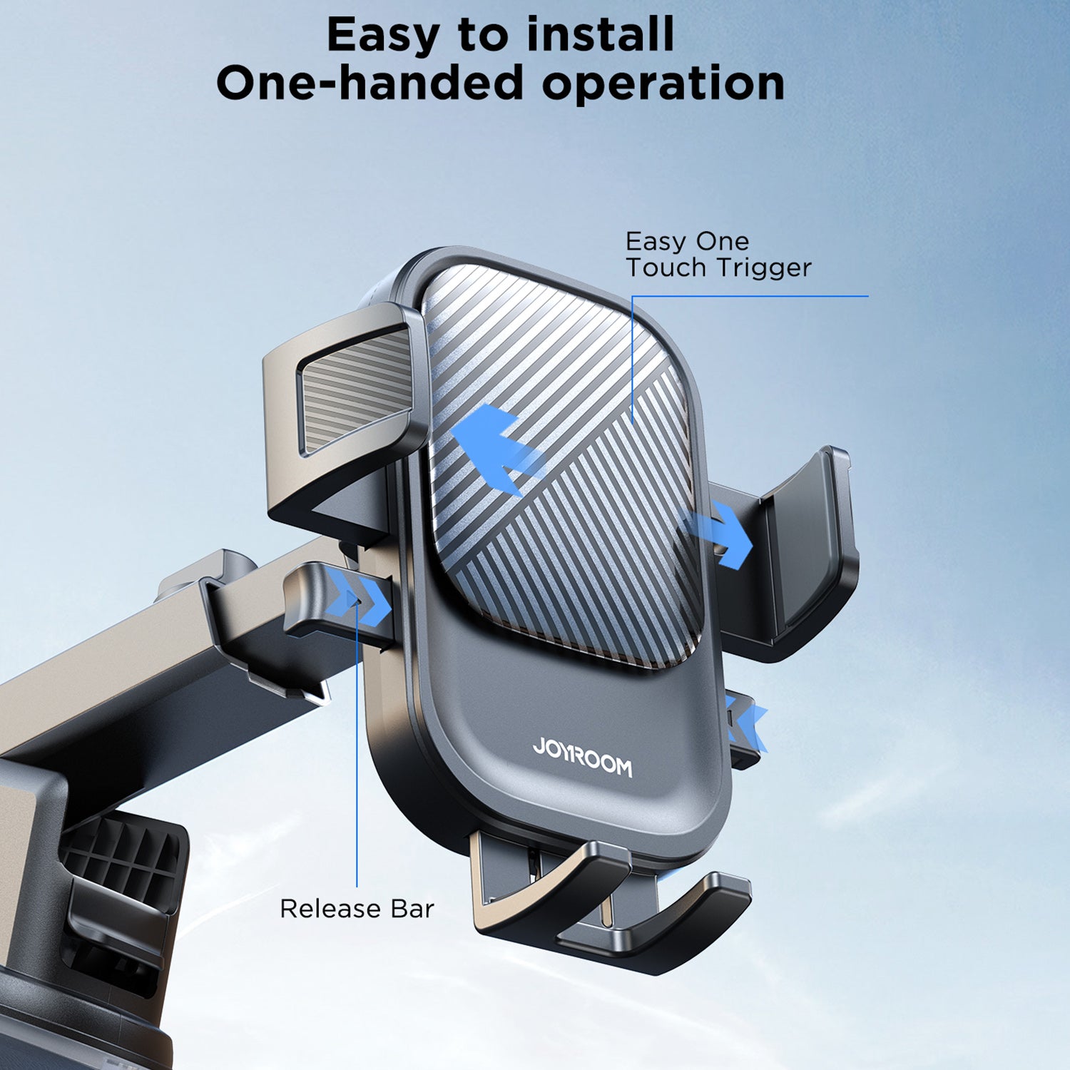 JOYROOM JR-OK6 Car Dashboard Self-Adhesive Mounting Cell Phone Clamp Holder Bracket for iPhone 16 / 16 Ultra / 16 Pro / 16 Pro Max