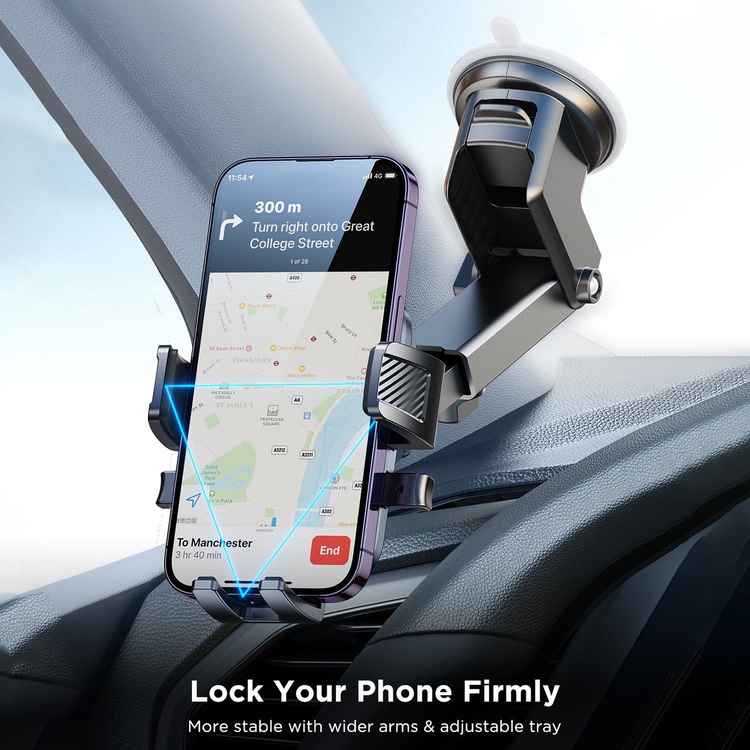 JOYROOM JR-OK6 Car Dashboard Self-Adhesive Mounting Cell Phone Clamp Holder Bracket for iPhone 16 / 16 Ultra / 16 Pro / 16 Pro Max