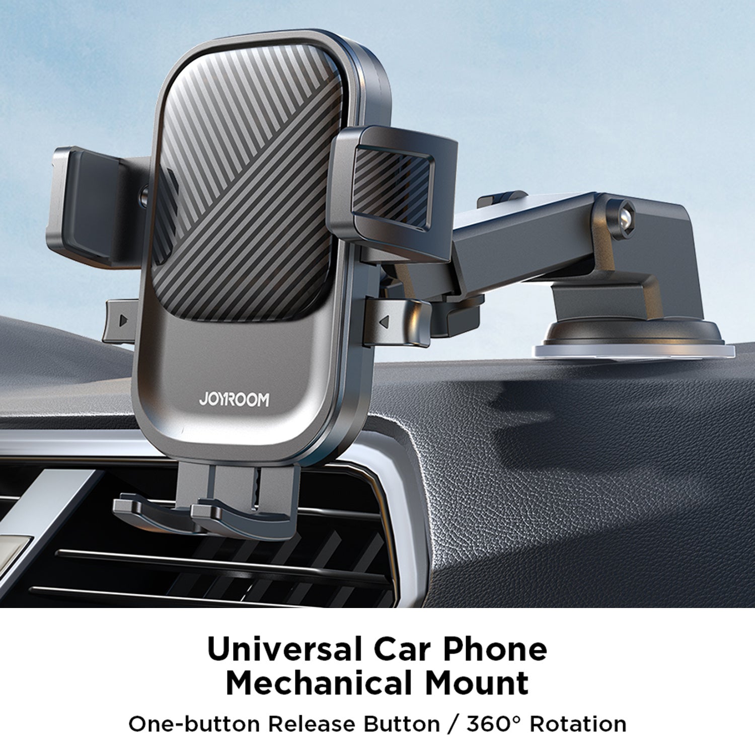 JOYROOM JR-OK6 Car Dashboard Self-Adhesive Mounting Cell Phone Clamp Holder Bracket for iPhone 16 / 16 Ultra / 16 Pro / 16 Pro Max