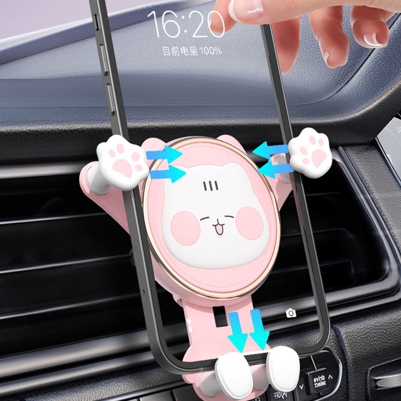 ICARER FAMILY Cat Paw Design Gravity Car Phone Holder for iPhone 16 / 16 Ultra / 16 Pro / 16 Pro Max