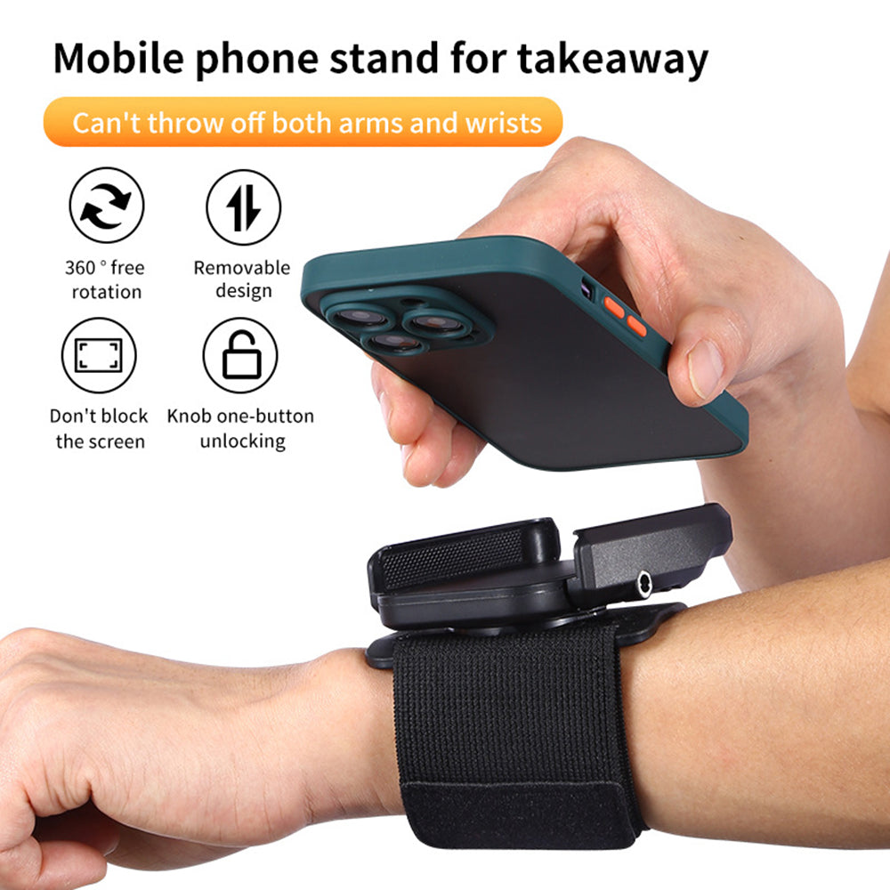 XW-W01 4.0-7.0 inch Running Wristband Phone Holder for iPhone 16 / 16 Ultra / 16 Pro / 16 Pro Max Jogging Wrist Bands 360° Rotatable