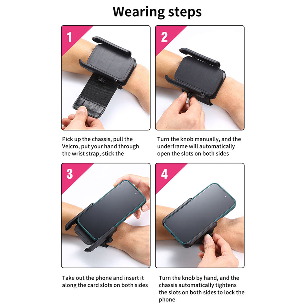 XW-W01 4.0-7.0 inch Running Wristband Phone Holder for iPhone 16 / 16 Ultra / 16 Pro / 16 Pro Max Jogging Wrist Bands 360° Rotatable