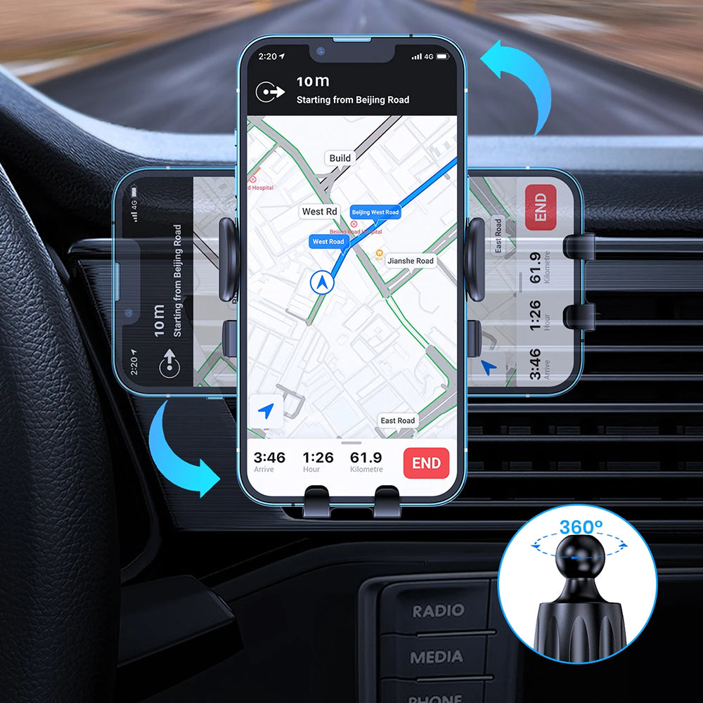 D23+CF Car Phone Holder Air Vent Cell Phone Holder for Car Hands Free Easy Clamp Cradle in Vehicle