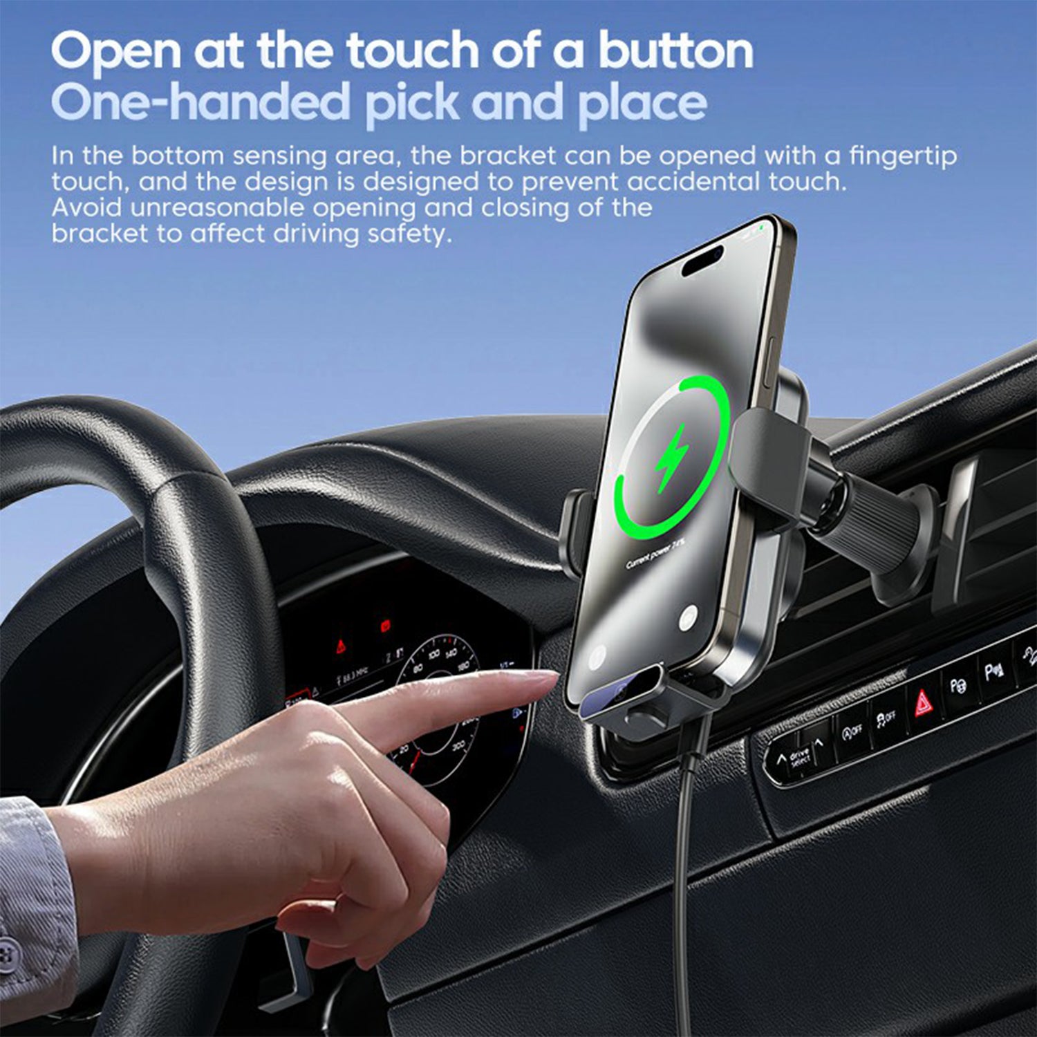 X10s 66W High Power Intelligent Induction Car Air Vent Hook Wireless Charger