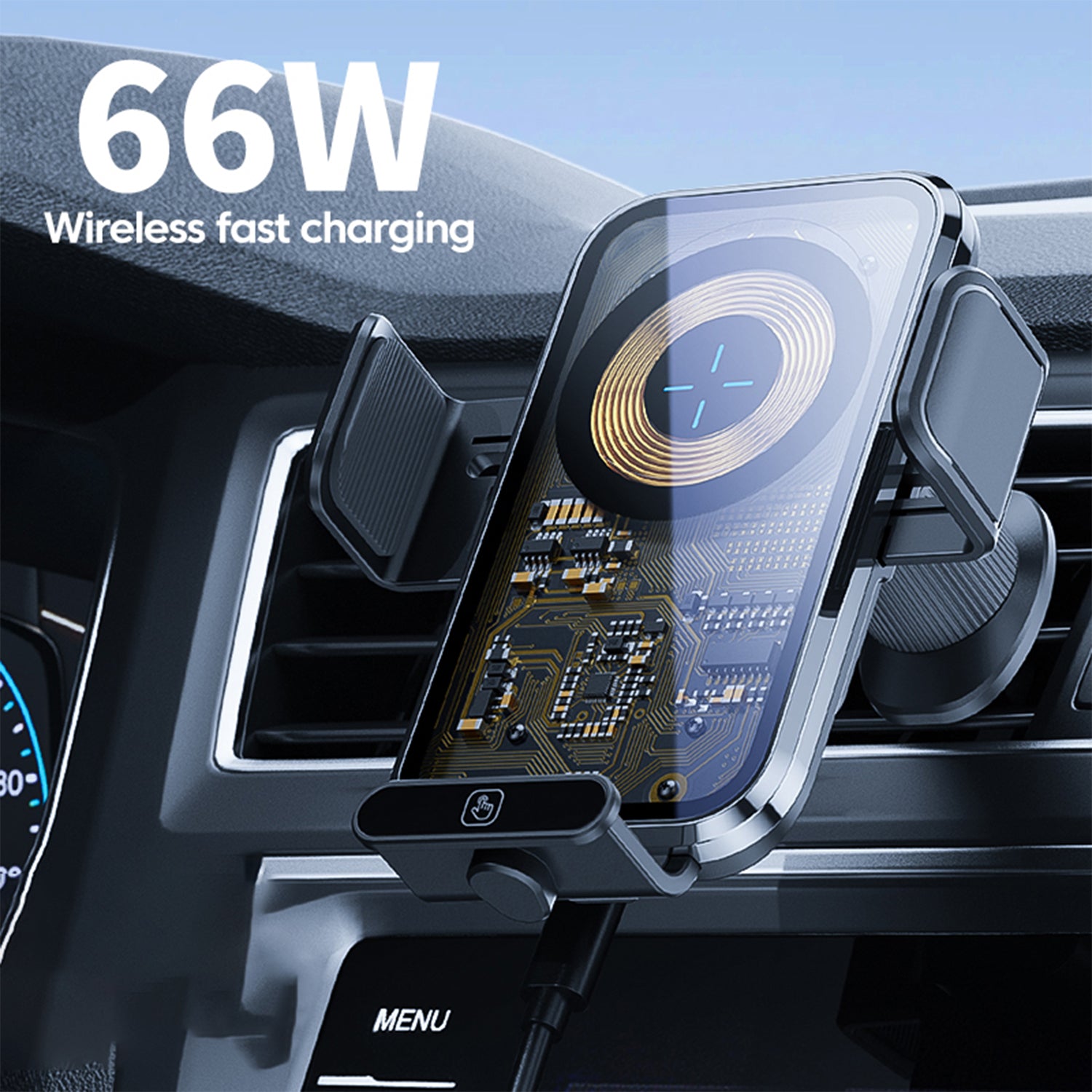 X11s Transparent Car Air Vent Phone Holder Wireless Charger Phone Charging Bracket