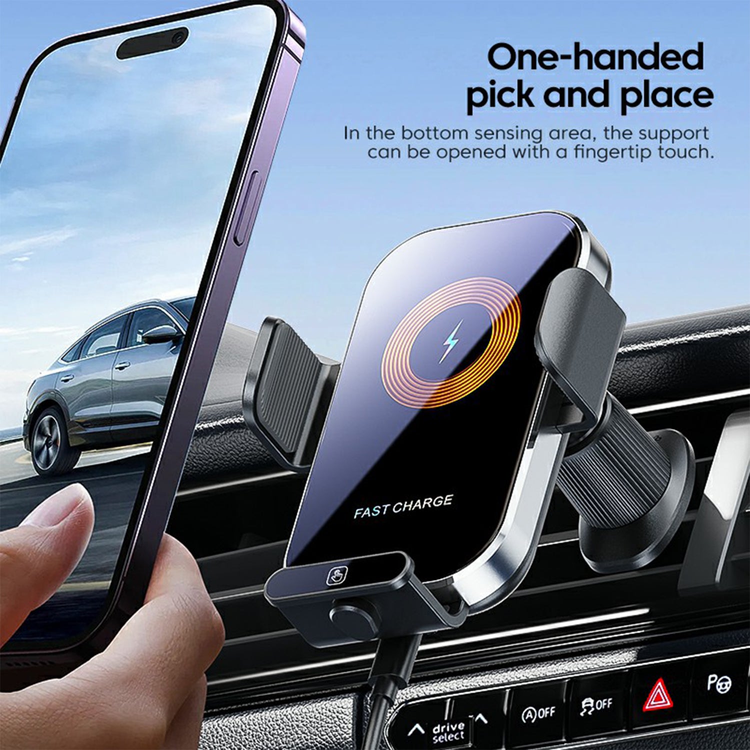X12s 66W High Power Intelligent Induction Car Air Vent Hook Wireless Charger